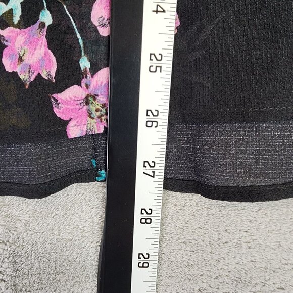 ZAC & RACHEL Pullover Sheer Polyester Bat Wing Blouse Shirt Floral Plus 2X - Picture 6 of 8
